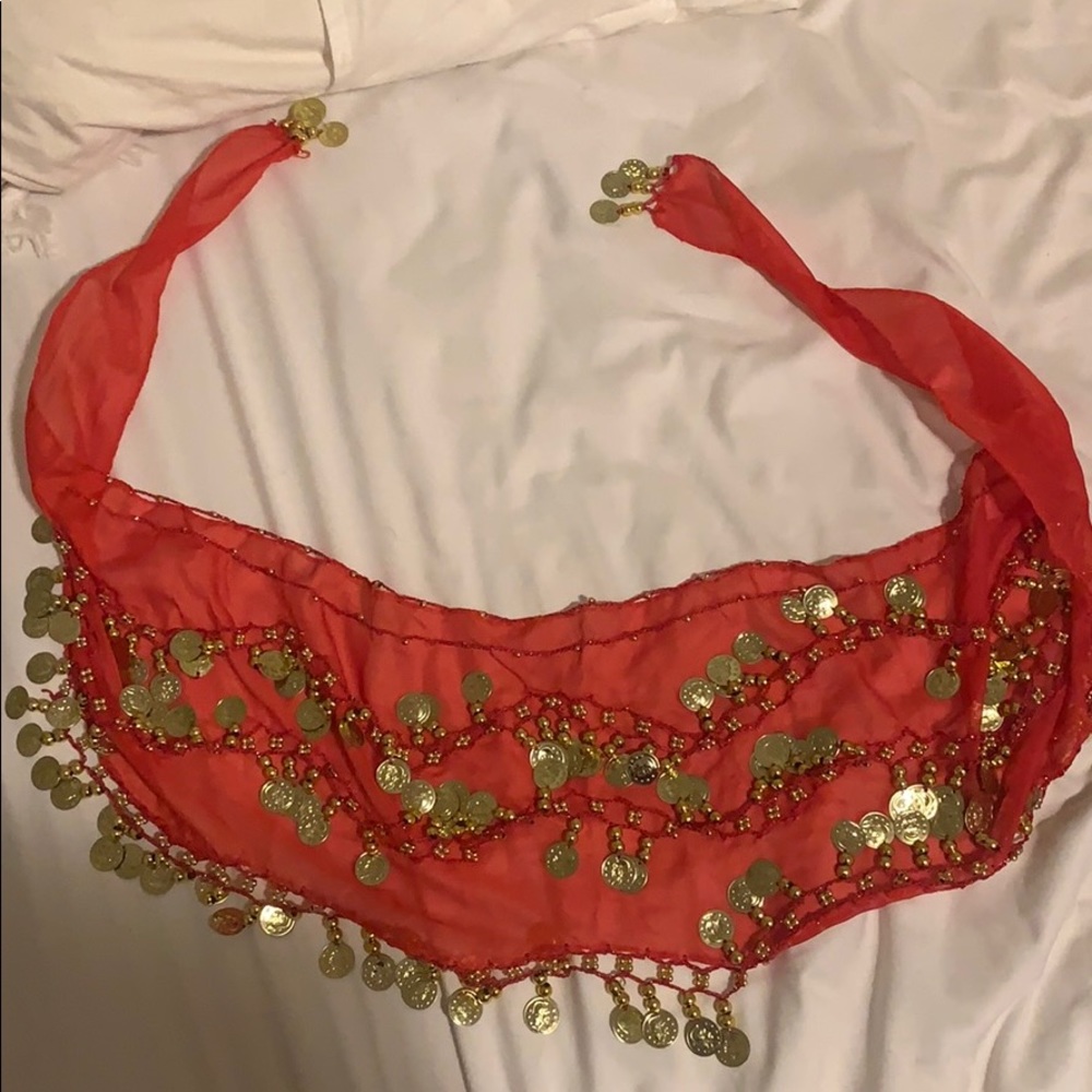 Belly dancer coin skirt cover, ties